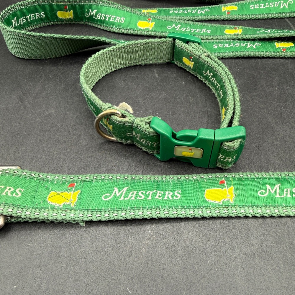 Masters Golf Tournament‎ Dog Collar Small 10-15" and 6' Leash Set Green Country